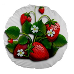 Strawberries-fruits-fruit-red Large 18  Premium Round Cushions