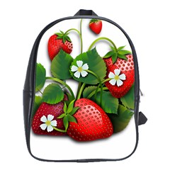 Strawberries-fruits-fruit-red School Bag (xl) by Jancukart