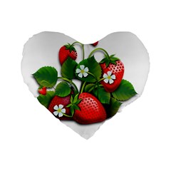 Strawberries-fruits-fruit-red Standard 16  Premium Heart Shape Cushions by Jancukart