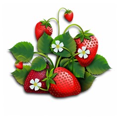 Strawberries-fruits-fruit-red Wooden Puzzle Square