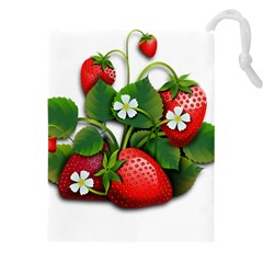 Strawberries-fruits-fruit-red Drawstring Pouch (4xl) by Jancukart