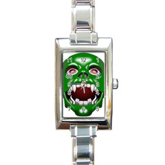 Monster-mask-alien-horror-devil Rectangle Italian Charm Watch