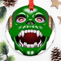 Monster-mask-alien-horror-devil Ornament (round)