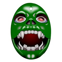 Monster-mask-alien-horror-devil Ornament (oval)