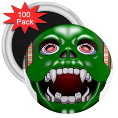 Monster-mask-alien-horror-devil 3  Magnets (100 Pack)