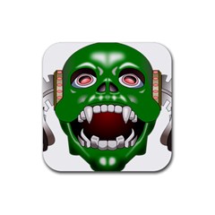 Monster-mask-alien-horror-devil Rubber Coaster (square) by Jancukart