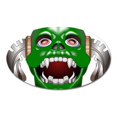 Monster-mask-alien-horror-devil Oval Magnet