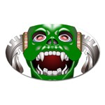 Monster-mask-alien-horror-devil Oval Magnet Front