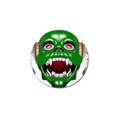 Monster-mask-alien-horror-devil Golf Ball Marker