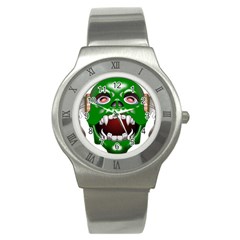 Monster-mask-alien-horror-devil Stainless Steel Watch