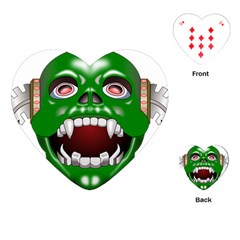 Monster-mask-alien-horror-devil Playing Cards Single Design (heart)