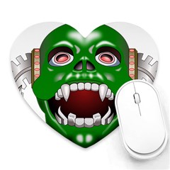 Monster-mask-alien-horror-devil Heart Mousepads