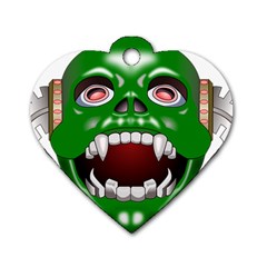 Monster-mask-alien-horror-devil Dog Tag Heart (one Side) by Jancukart