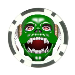 Monster-mask-alien-horror-devil Poker Chip Card Guard