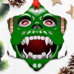 Monster-mask-alien-horror-devil Snowflake Ornament (two Sides)