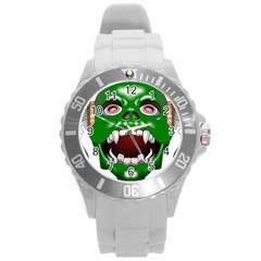 Monster-mask-alien-horror-devil Round Plastic Sport Watch (l)