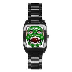 Monster-mask-alien-horror-devil Stainless Steel Barrel Watch by Jancukart