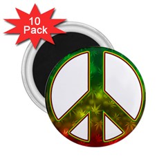 Peace-rastafarian 2 25  Magnets (10 Pack) 