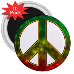 Peace-rastafarian 3  Magnets (10 Pack) 