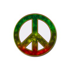 Peace-rastafarian Rubber Coaster (round) by Jancukart