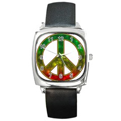 Peace-rastafarian Square Metal Watch