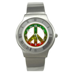 Peace-rastafarian Stainless Steel Watch by Jancukart