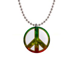 Peace-rastafarian 1  Button Necklace