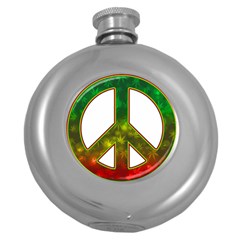 Peace-rastafarian Round Hip Flask (5 Oz) by Jancukart