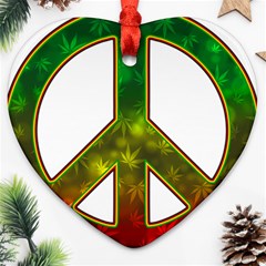 Peace-rastafarian Heart Ornament (two Sides)