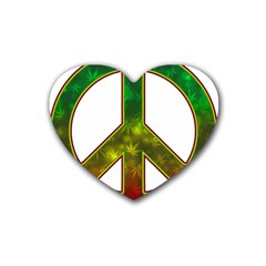 Peace-rastafarian Rubber Coaster (heart) by Jancukart