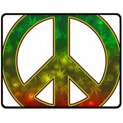 Peace-rastafarian Fleece Blanket (medium) 