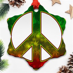 Peace-rastafarian Snowflake Ornament (two Sides)