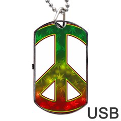 Peace-rastafarian Dog Tag Usb Flash (two Sides) by Jancukart