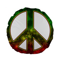 Peace-rastafarian Standard 15  Premium Round Cushions