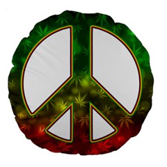 Peace-rastafarian Large 18  Premium Round Cushions