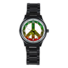 Peace-rastafarian Stainless Steel Round Watch by Jancukart