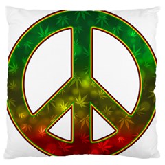 Peace-rastafarian Large Flano Cushion Case (two Sides)