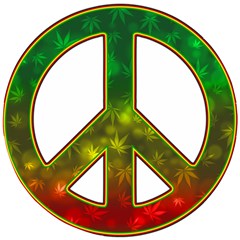 Peace-rastafarian Wooden Puzzle Round by Jancukart