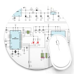 Circuits-electronics-atmel Round Mousepads