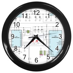 Circuits-electronics-atmel Wall Clock (black) by Jancukart