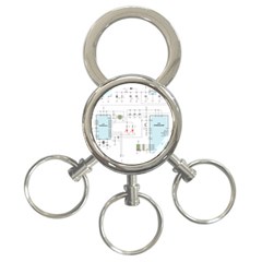 Circuits-electronics-atmel 3-ring Key Chain by Jancukart