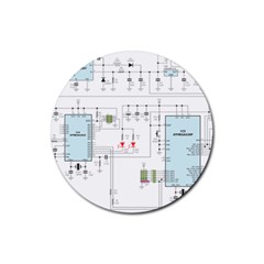 Circuits-electronics-atmel Rubber Coaster (round) by Jancukart