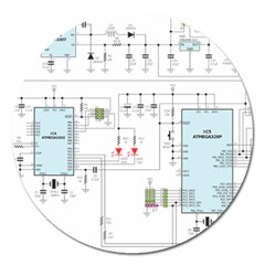 Circuits-electronics-atmel Magnet 5  (round) by Jancukart