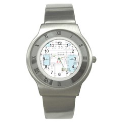 Circuits-electronics-atmel Stainless Steel Watch by Jancukart