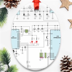 Circuits-electronics-atmel Oval Ornament (two Sides)