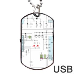 Circuits-electronics-atmel Dog Tag Usb Flash (one Side) by Jancukart