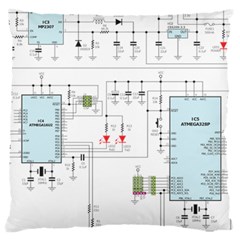 Circuits-electronics-atmel Large Cushion Case (two Sides)