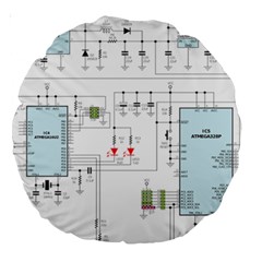 Circuits-electronics-atmel Large 18  Premium Round Cushions