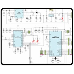 Circuits-electronics-atmel Double Sided Fleece Blanket (medium)  by Jancukart