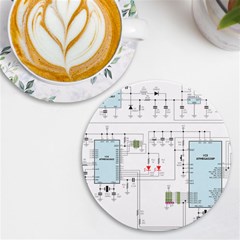 Circuits-electronics-atmel Uv Print Round Tile Coaster by Jancukart